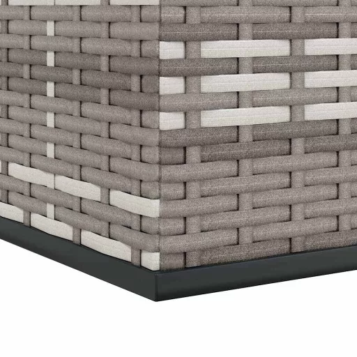 Szürke polyrattan kerti párnatartó doboz 145 x 100 x 103 cm