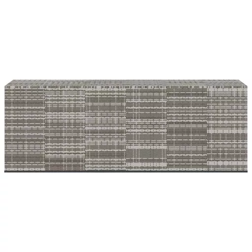 Szürke polyrattan kerti párnatartó doboz 291 x 100,5 x 104 cm