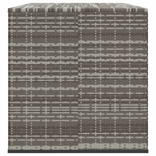 Szürke polyrattan kerti párnatartó doboz 291 x 100,5 x 104 cm