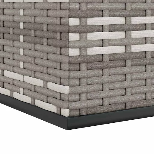 Szürke polyrattan kerti párnatartó doboz 291 x 100,5 x 104 cm