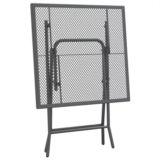 Antracitszürke expandált fém hálós kerti asztal 60 x 60 x 72 cm
