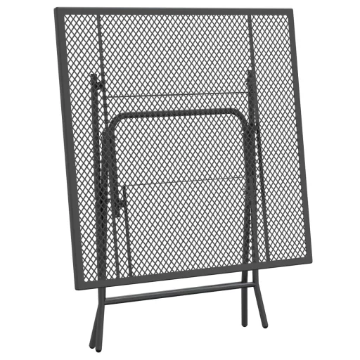 Antracitszürke expandált fém hálós kerti asztal 80 x 80 x 72 cm