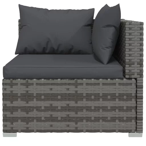 3 részes szürke polyrattan kerti ülőgarnitúra párnákkal