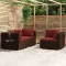 3 részes barna polyrattan kerti bútorszett párnákkal