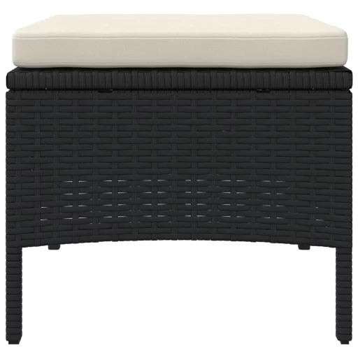 2 személyes fekete polyrattan kerti kanapé asztallal/székkel