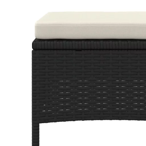 2 személyes fekete polyrattan kerti kanapé asztallal/székkel