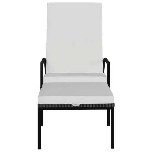 2 db barna polyrattan napozóágy lábtartóval