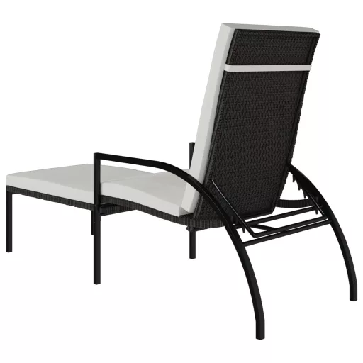 2 db barna polyrattan napozóágy lábtartóval