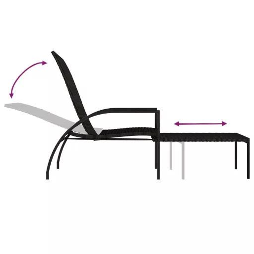2 db barna polyrattan napozóágy lábtartóval