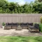 10 részes antracitszürke polyrattan kerti ülőgarnitúra párnával