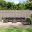 10 részes antracitszürke polyrattan kerti ülőgarnitúra párnával