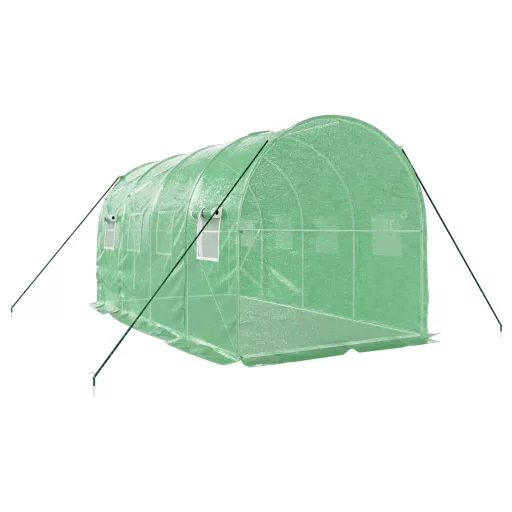 Zöld acélvázas melegház 8 m² 4 x 2 x 2 m