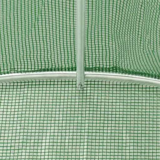 Zöld acélvázas melegház 36 m² 18 x 2 x 2 m