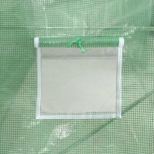 Zöld acélvázas melegház 36 m² 18 x 2 x 2 m