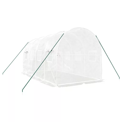 Fehér acélvázas melegház 8 m² 4 x 2 x 2 m