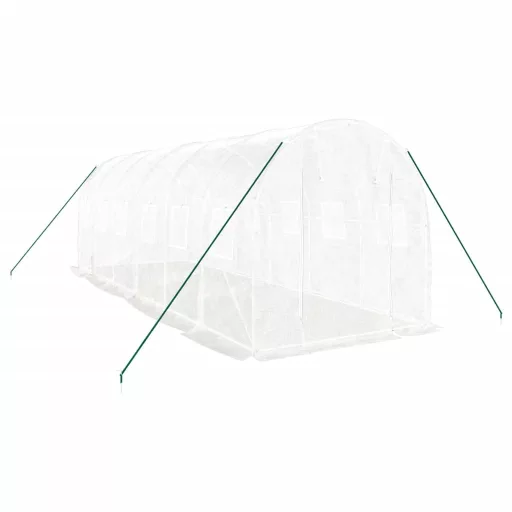 Fehér acélvázas melegház 12 m² 6 x 2 x 2 m