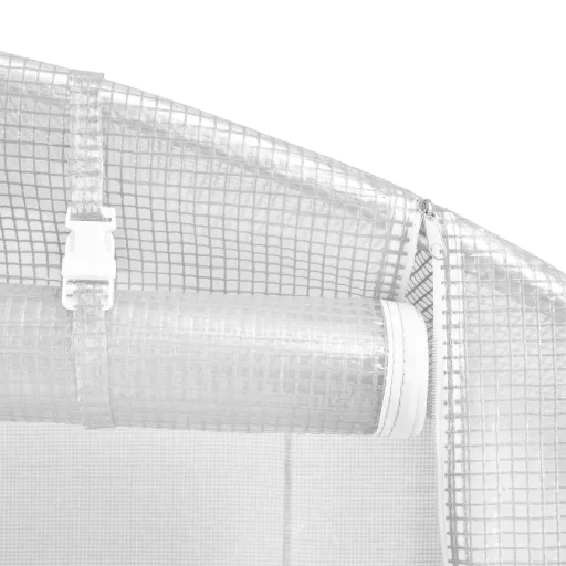 Fehér acélvázas melegház 16 m² 8 x 2 x 2 m