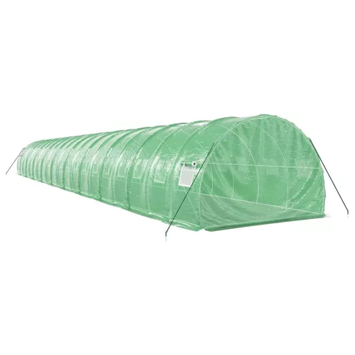 Zöld acélvázas melegház 60 m² 20 x 3 x 2 m