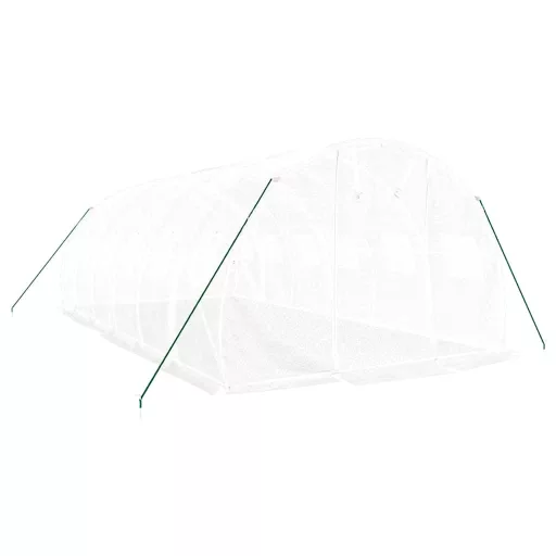 Fehér acélvázas melegház 18 m² 6 x 3 x 2 m