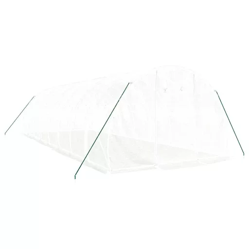 Fehér acélvázas melegház 24 m² 8x3x2 m