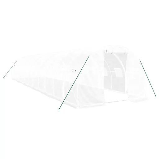 Fehér acélvázas melegház 36 m² 12 x 3 x 2 m