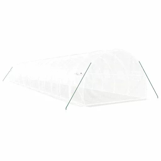 Fehér acélvázas melegház 48 m² 16 x 3 x 2 m