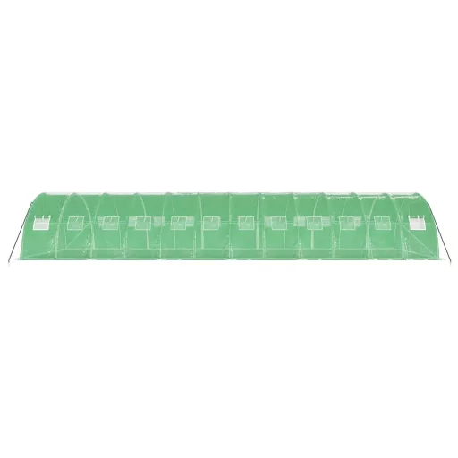 Zöld acélvázas melegház 48 m² 12 x 4 x 2 m