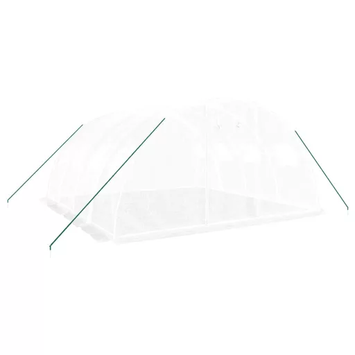 Üvegház acélvázzal, fehér, 16 m², 4 x 4 x 2 m