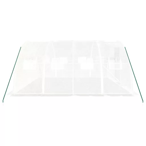 Üvegház acélvázzal, fehér, 16 m², 4 x 4 x 2 m