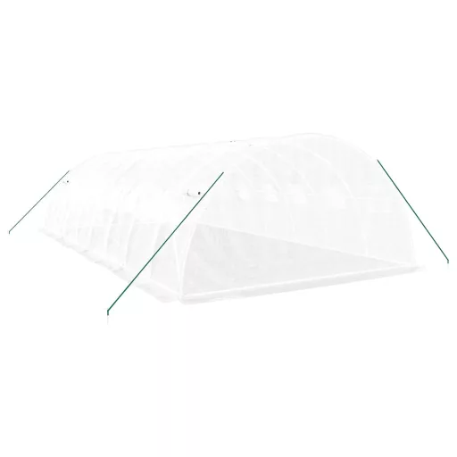 Fehér acélvázas melegház 32 m² 8 x 4 x 2 m