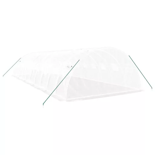 Fehér acélvázas melegház 40 m² 10x4x2 m