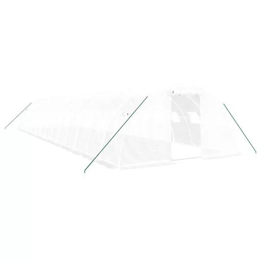 Fehér acélvázas melegház 56 m² 14 x 4 x 2 m