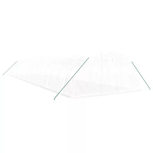 Fehér acélvázas melegház 64 m² 16 x 4 x 2 m