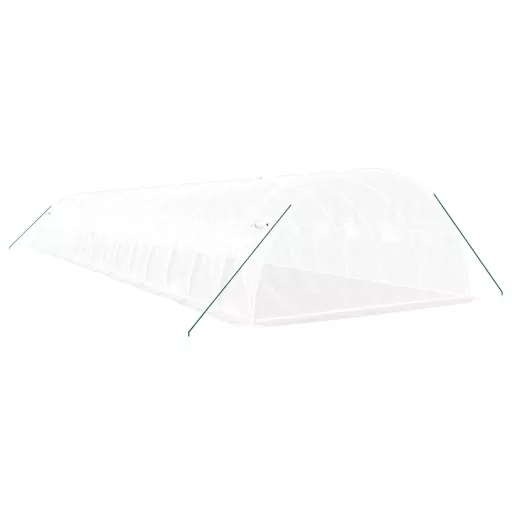 Fehér acélvázas melegház 64 m² 16 x 4 x 2 m