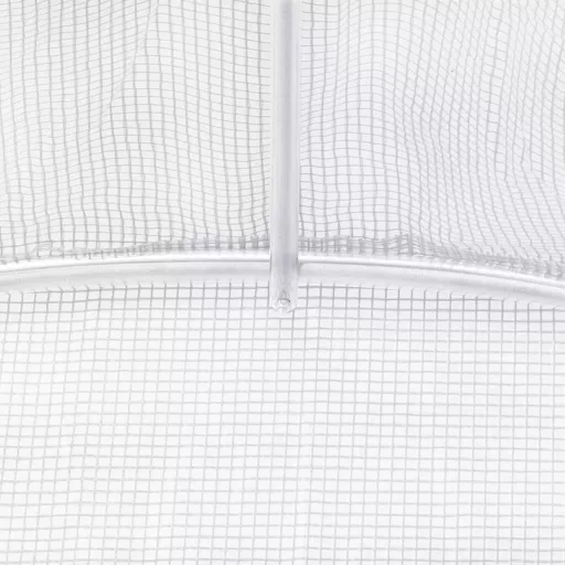 Fehér acélvázas melegház 64 m² 16 x 4 x 2 m