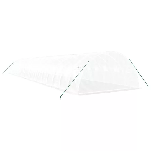 Fehér acélvázas melegház 72 m² 18 x 4 x 2 m