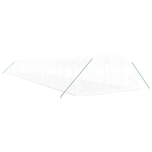 Fehér acélvázas melegház 80 m² 20x4x2 m