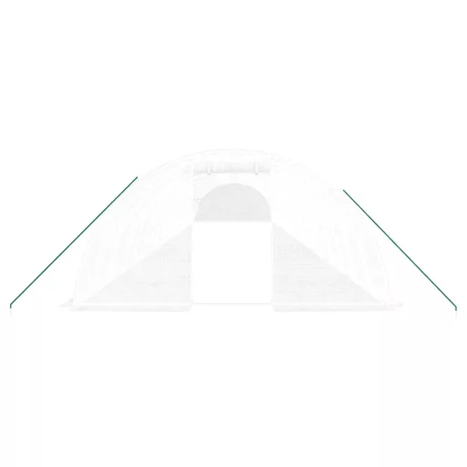 Fehér acélvázas melegház 80 m² 20x4x2 m