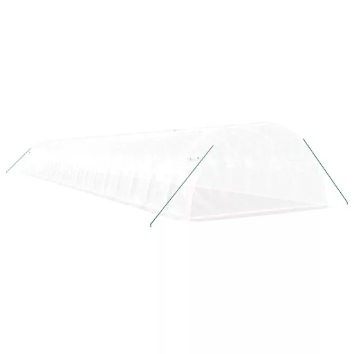 Fehér acélvázas melegház 80 m² 20x4x2 m