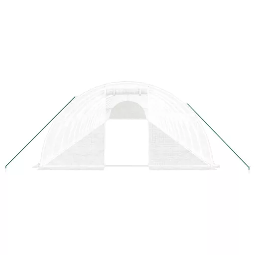 Fehér acélvázas melegház 96 m² 24 x 4 x 2 m
