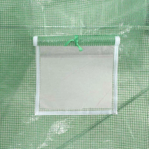 Zöld acélvázas melegház 70 m² 14 x 5 x 2,3 m