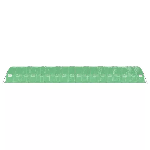 Zöld acélvázas melegház 90 m² 18 x 5 x 2,3 m