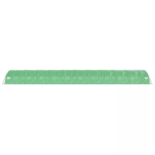 Zöld acélvázas melegház 110 m² 22 x 5 x 2,3 m
