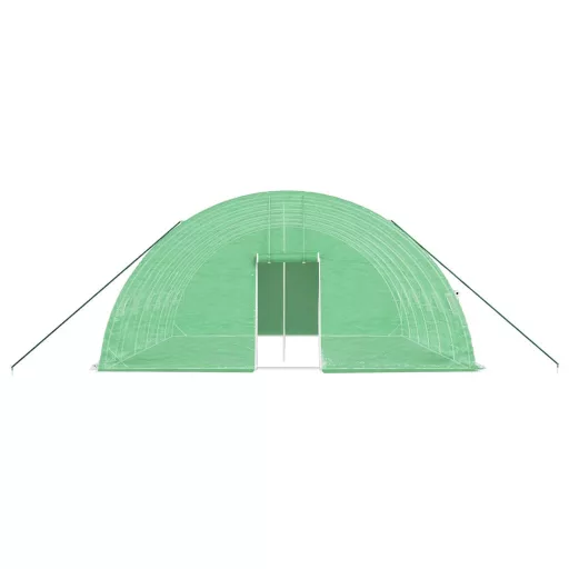Zöld acélvázas melegház 36 m² 6 x 6 x 2,85 m