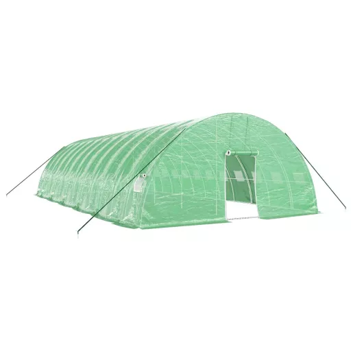 Zöld acélvázas melegház 72 m² 12 x 6 x 2,85 m