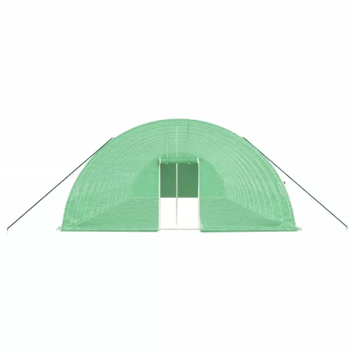 Zöld acélvázas melegház 84 m² 14 x 6 x 2,85 m
