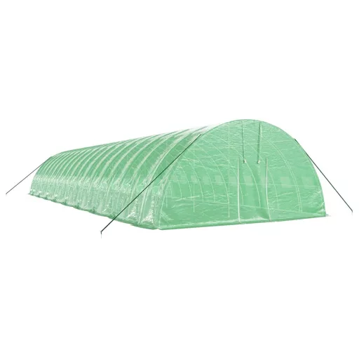 Zöld acélvázas melegház 108 m² 18 x 6 x 2,85 m