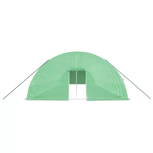 Zöld acélvázas melegház 108 m² 18 x 6 x 2,85 m