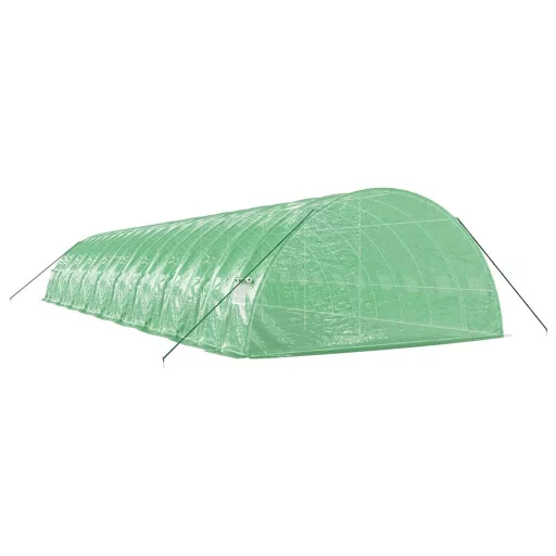 Zöld acélvázas melegház 108 m² 18 x 6 x 2,85 m
