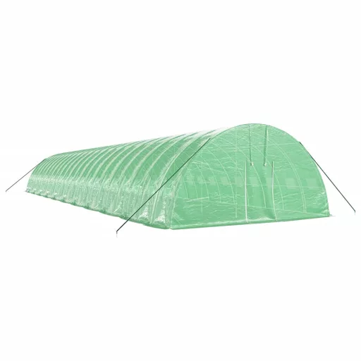 Zöld acélvázas melegház 132 m² 22 x 6 x 2,85 m